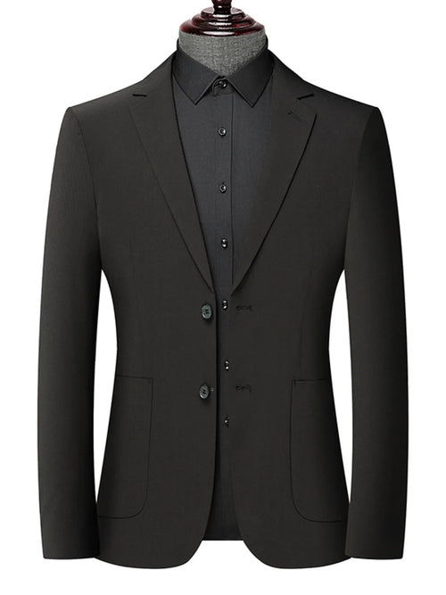 Men's Button Up Long Sleeve Blazer – Black / Navy