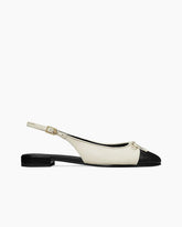 Monochrome Elegance Bow Slingback Flats