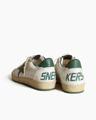 White Nappa Leather Sneaker with Star and Heel Tab