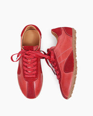 Retro Suede Nappa Leather Textured Sole Sneakers