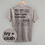 Spin Cycle Instructor Nutrition Facts (Back Print)