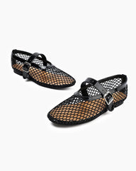 Mesh Mary Jane Flat Lightweight Sandals