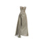 French Retro Light Khaki Mesh Stitching Fishbone Tube Top Long Skirt for Women