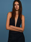 Sexy Fitted Brace Top With Cups Backless V-Neck Bodysuit