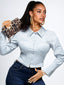 Trick 'em Corset Shirt - Sky