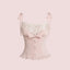 Lace Fashionable Tank Top With Fuchsia Belt