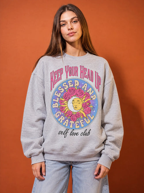 Oversize Fit Cotton Crewneck Sweatshirt