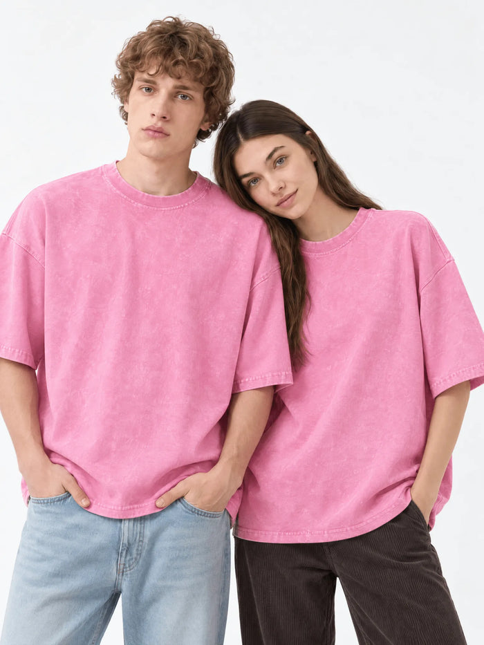Pink Oversized Washed T-Shirt