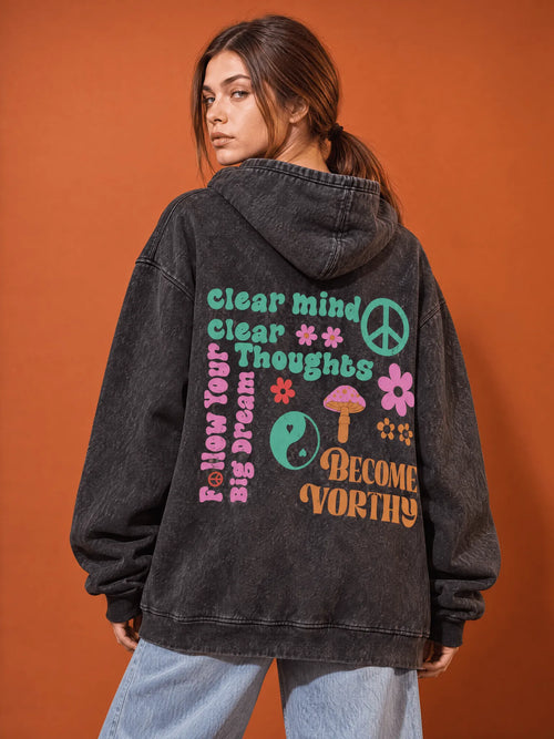 Unisex Oversize Acid Washed Hoodie