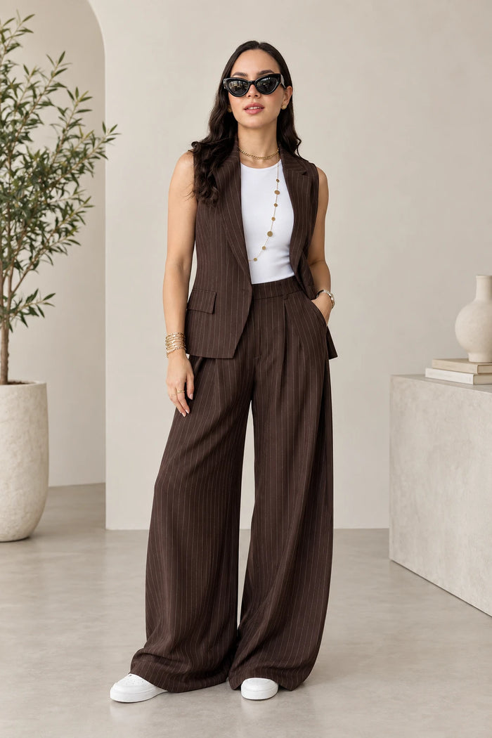 Women's Casual Linen Shirt and Pants Two-Piece Set