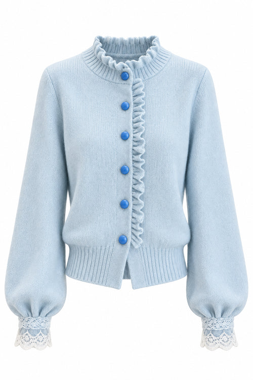 Women's Casual Relaxed Lace Knit Sweater Cardigan