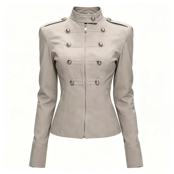 Women's Casual Retro Double-Breasted Napoleon Jacket Coat