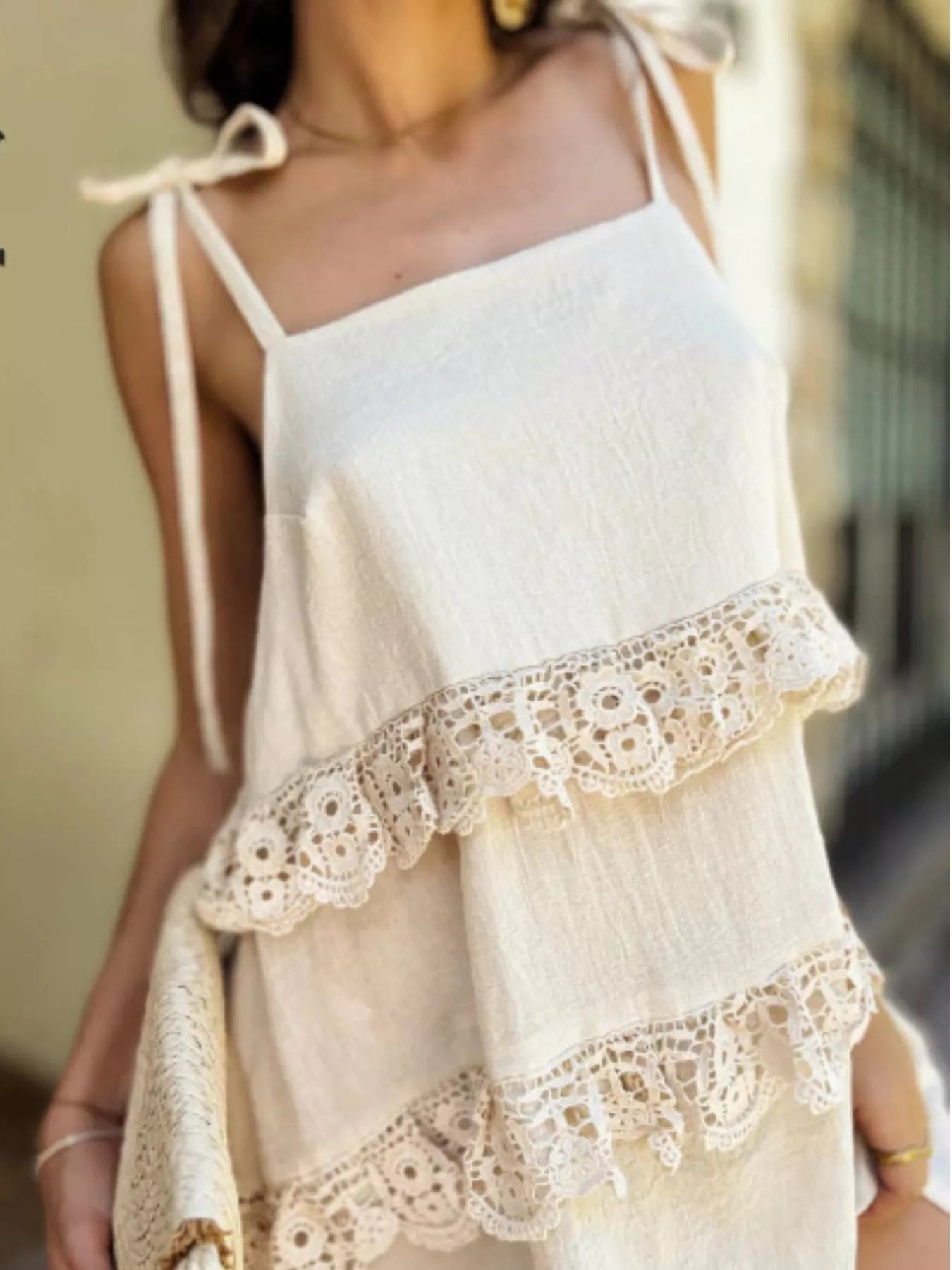 Lace Trim Spaghetti Strap Dress Secondary image