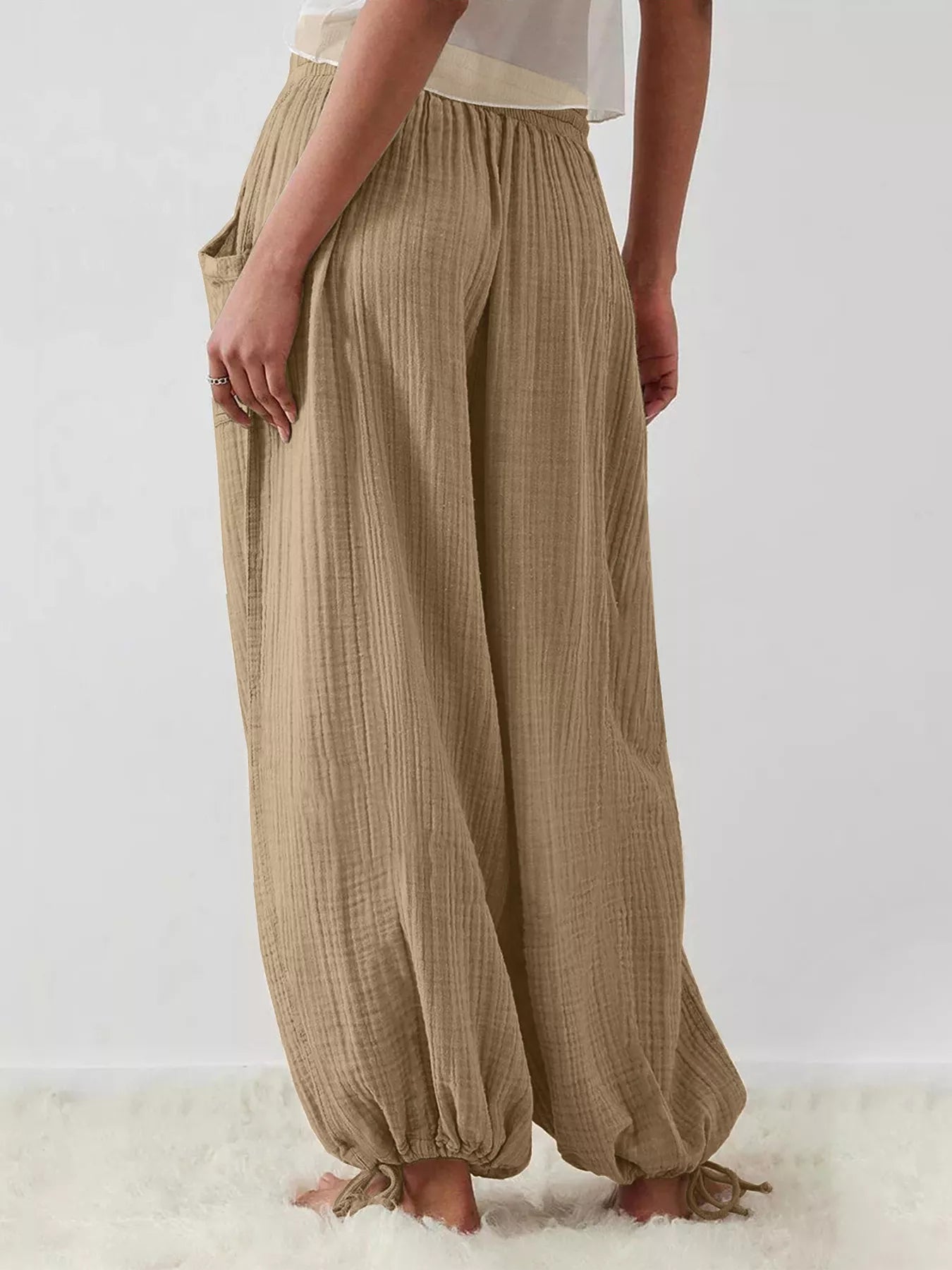 Loose Fit Gauze Drawstring Pants Secondary image