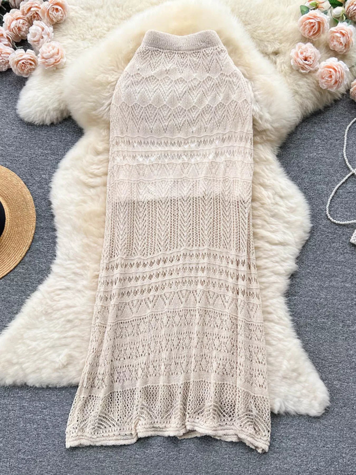 Knitted Hollow Out Maxi Skirt Secondary image
