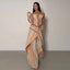 Women's Print Vest and Pleated Pants Set Lace Up