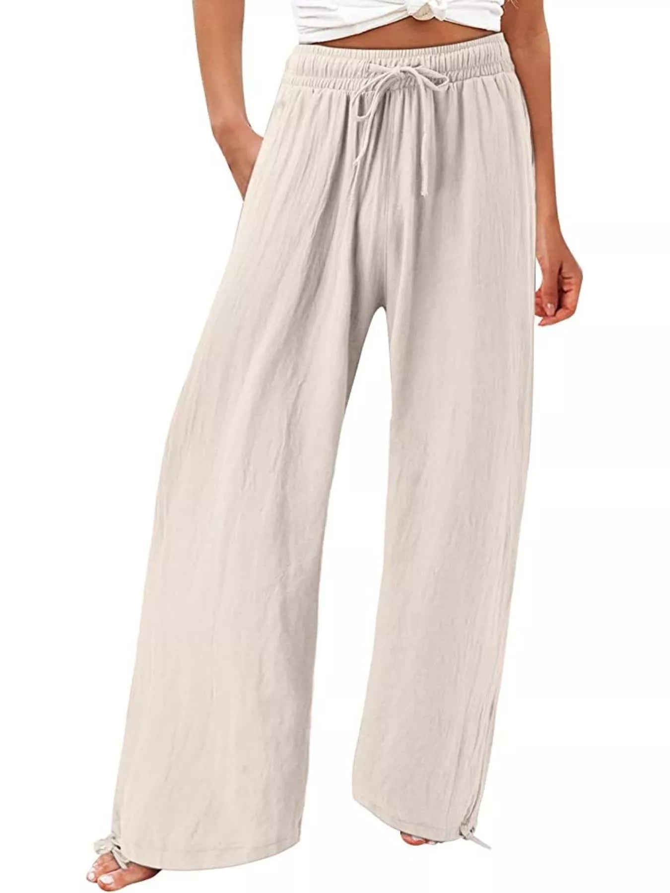 Full Size Wide Leg Pants with Drawstring Waist Plus Size Secondary image