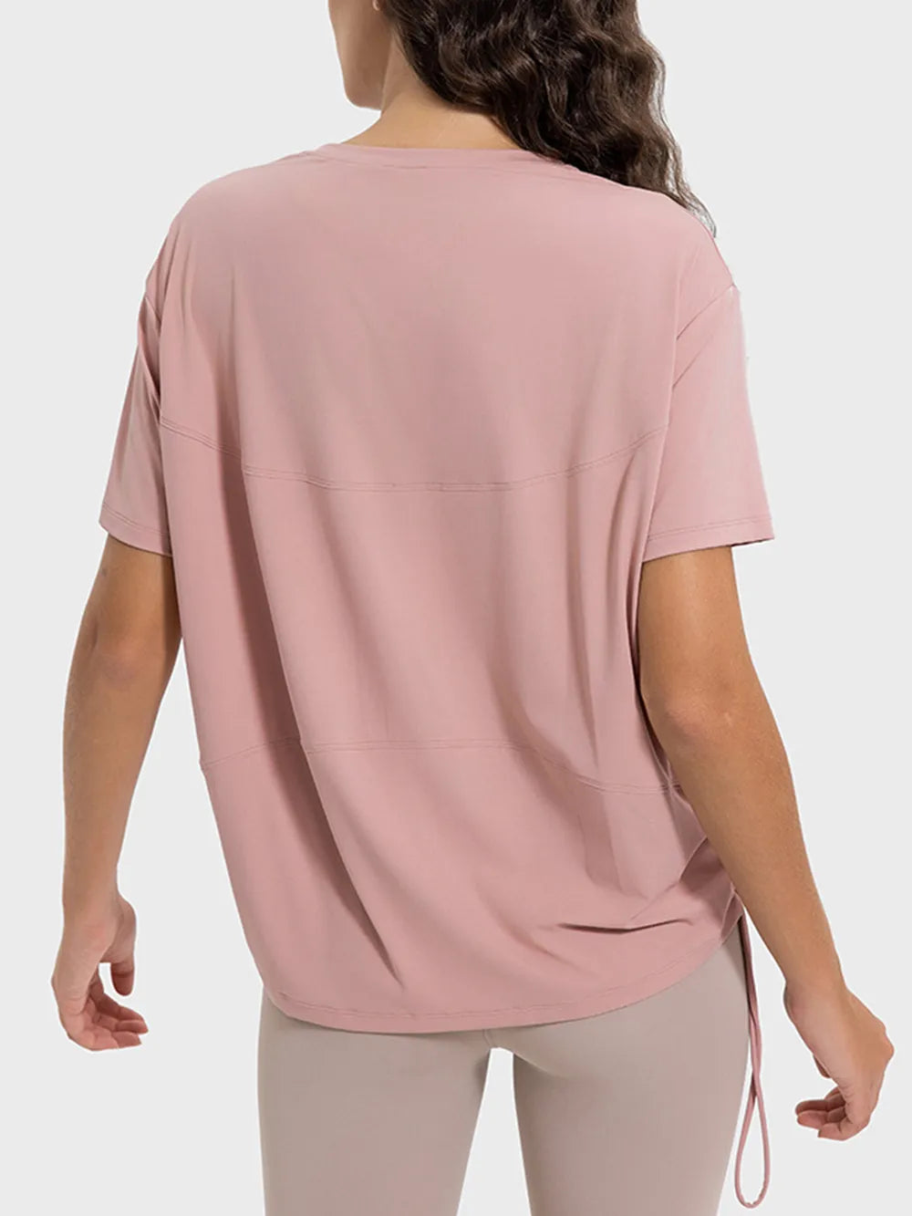 Millennia Drawstring Round Neck Short Sleeve Active T-Shirt Secondary image