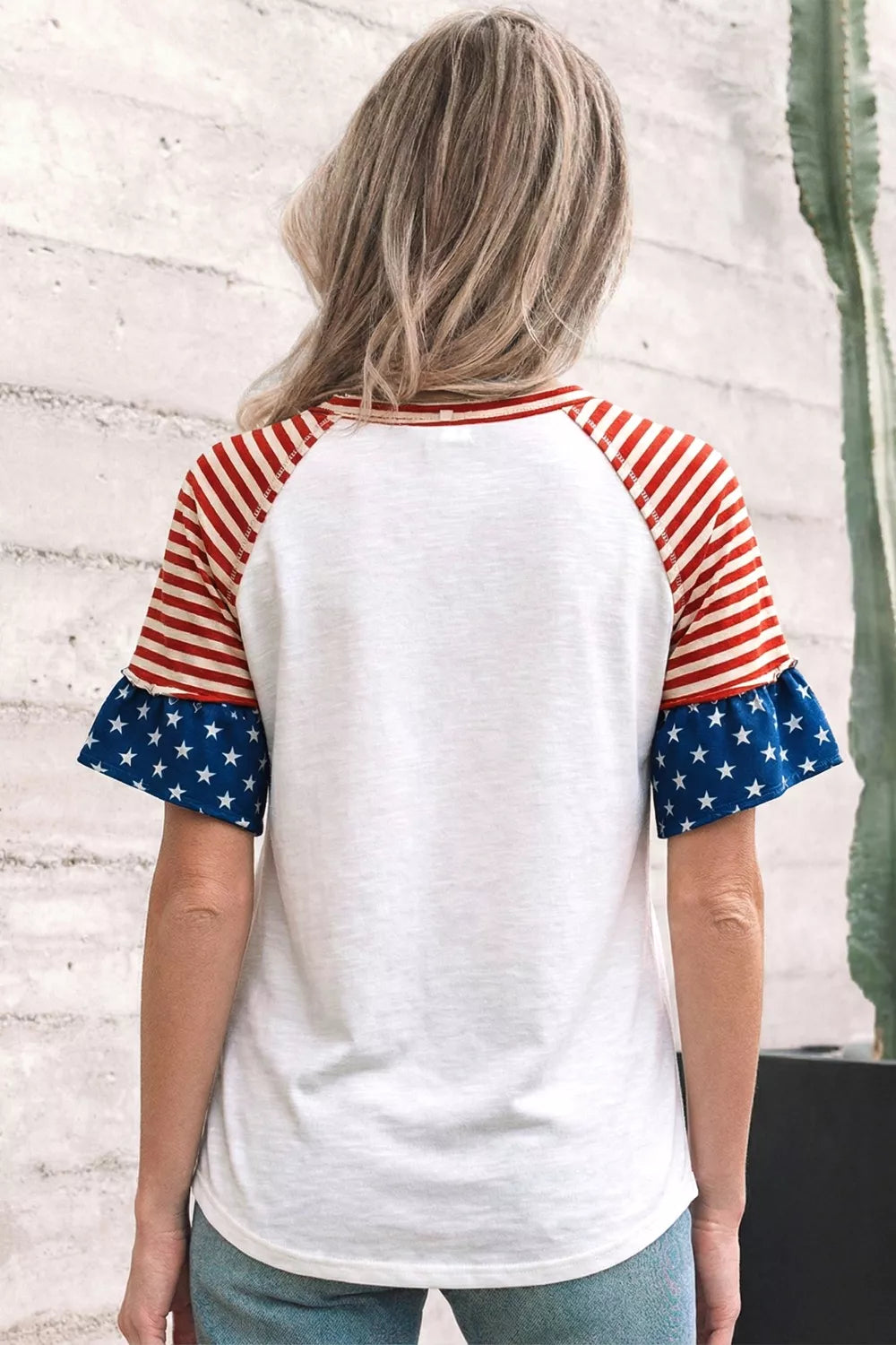 Star Detail Flag Inspired Short Sleeve Top Secondary image