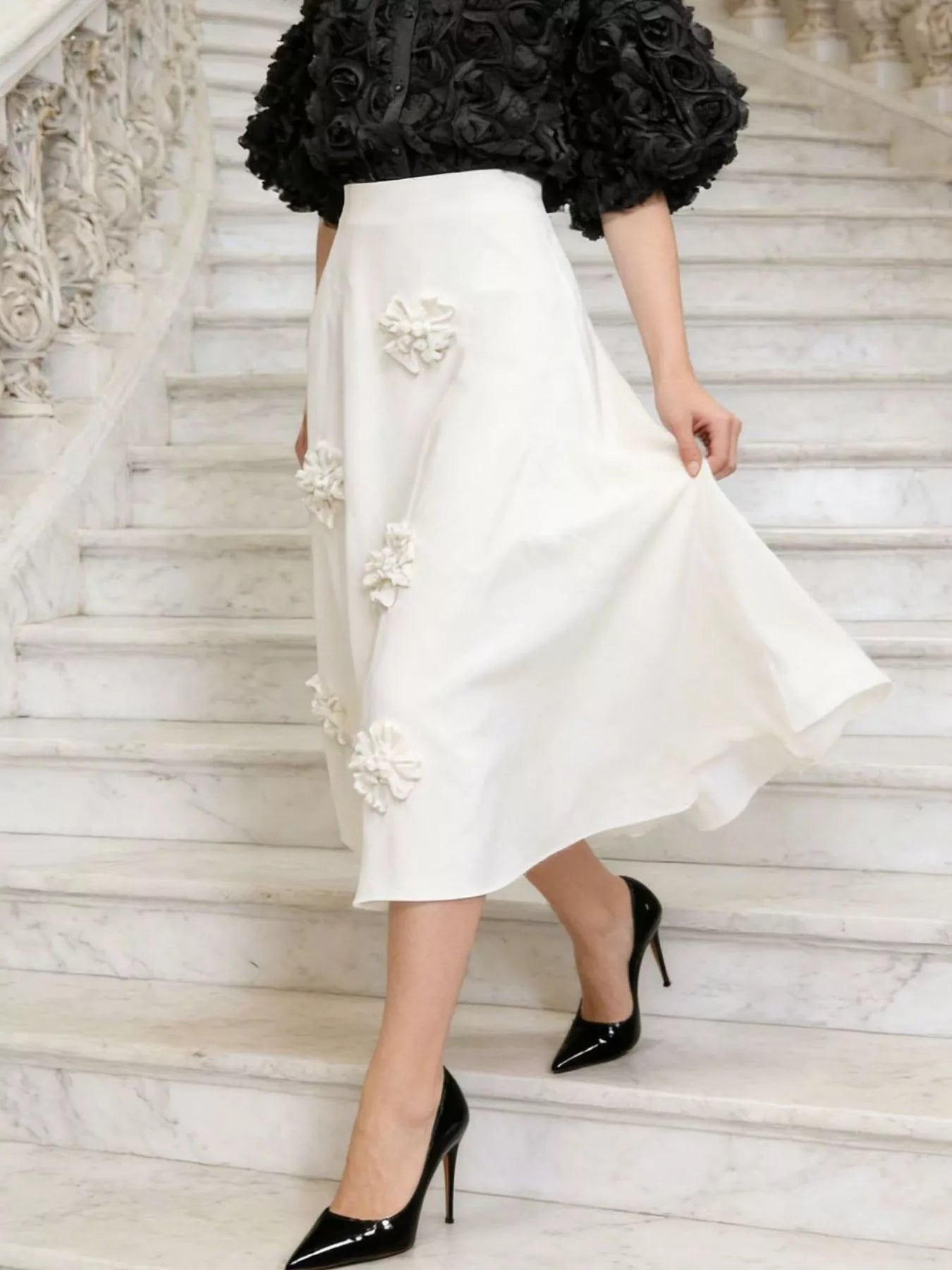 Floral Embellished Midi Skirt Secondary image