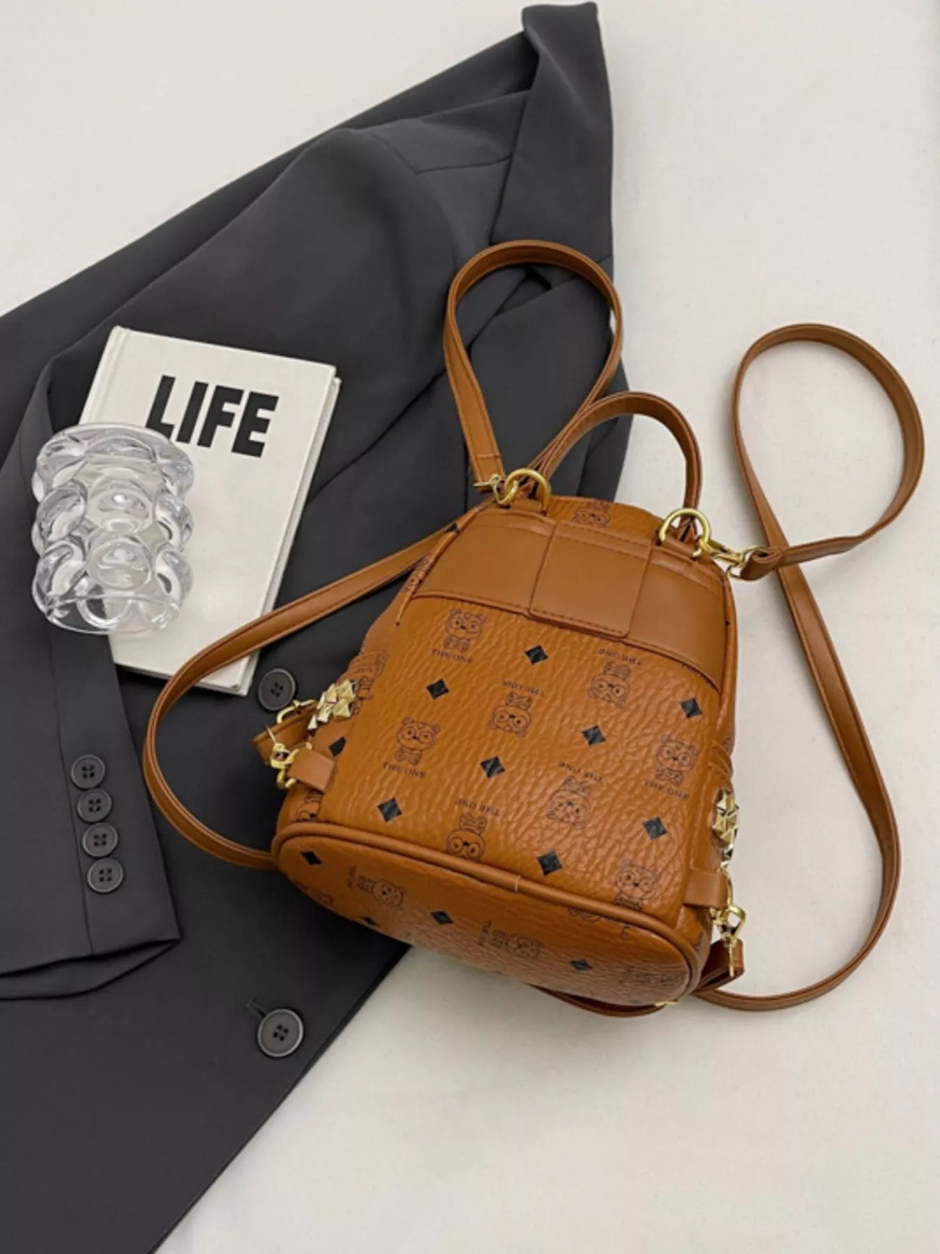 Patterned Mini Backpack Bag Secondary image