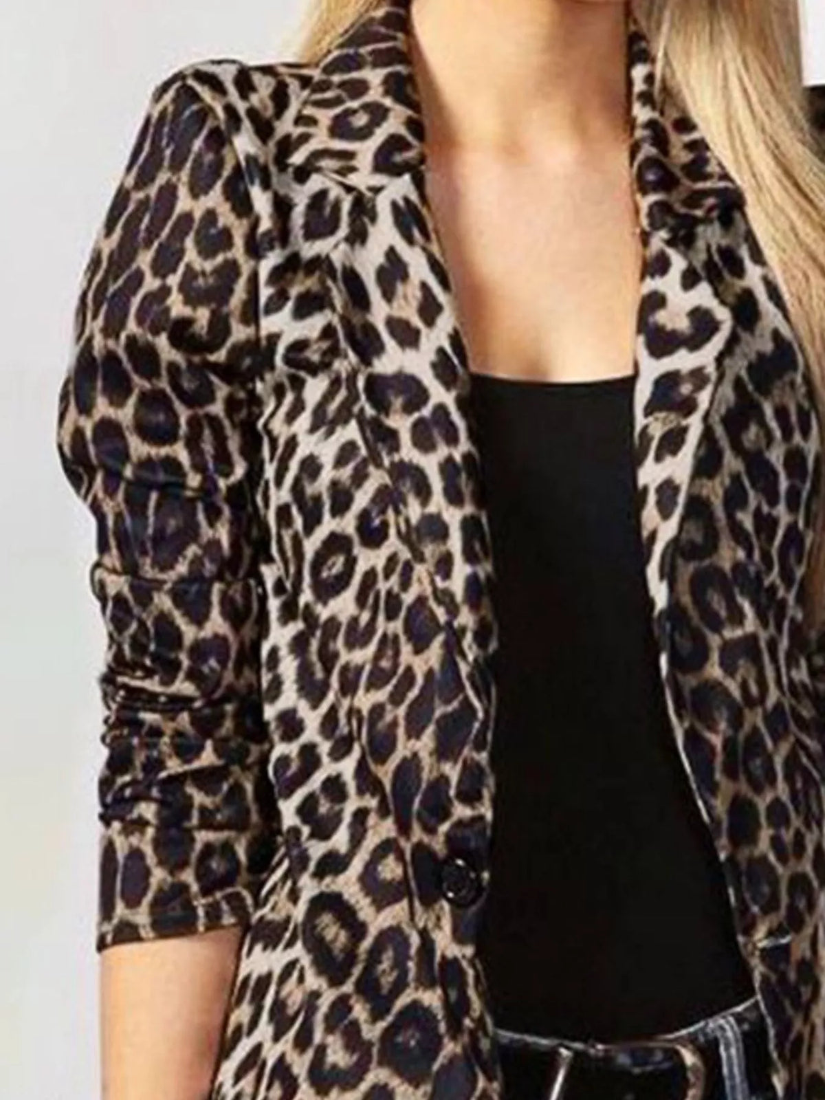 Leopard Print One Button Blazer - photo 6