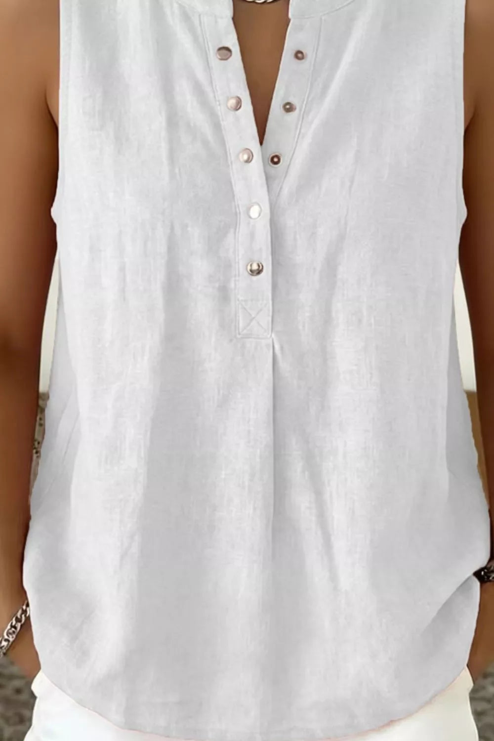 Snap Down Sleeveless Top Secondary image