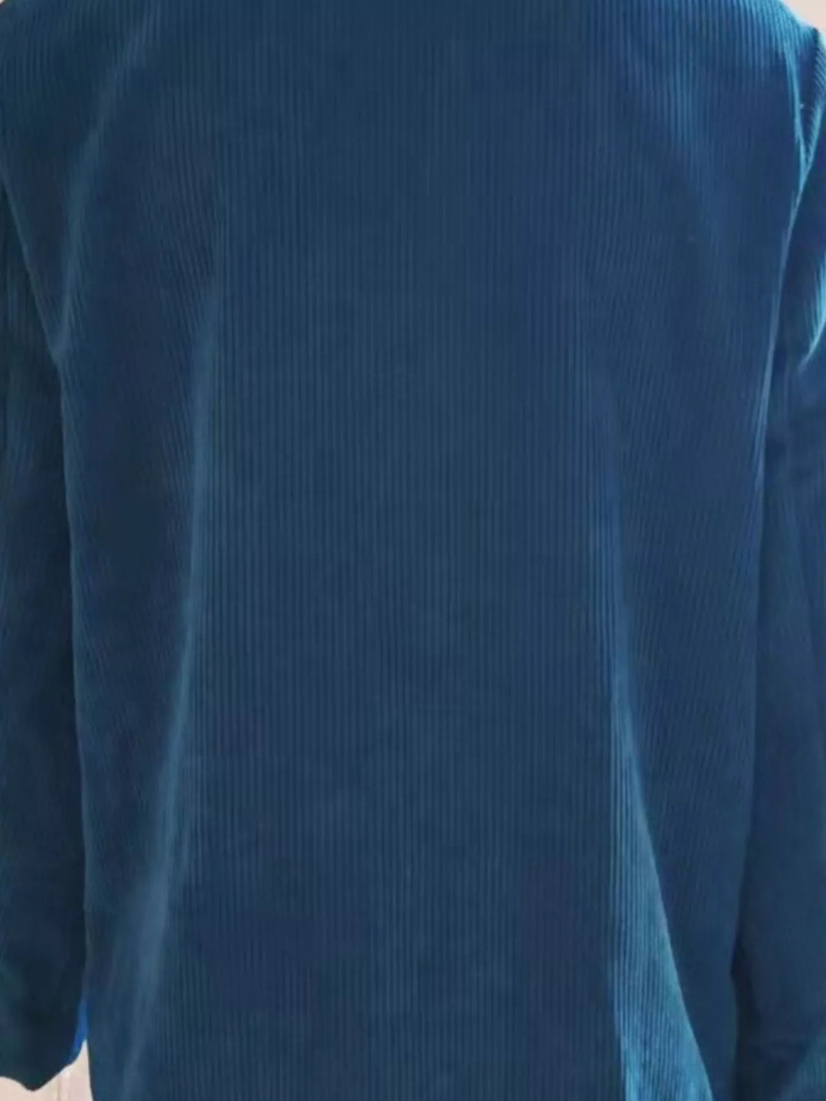Corduroy Lapel Collar Casual Blazer - photo 15