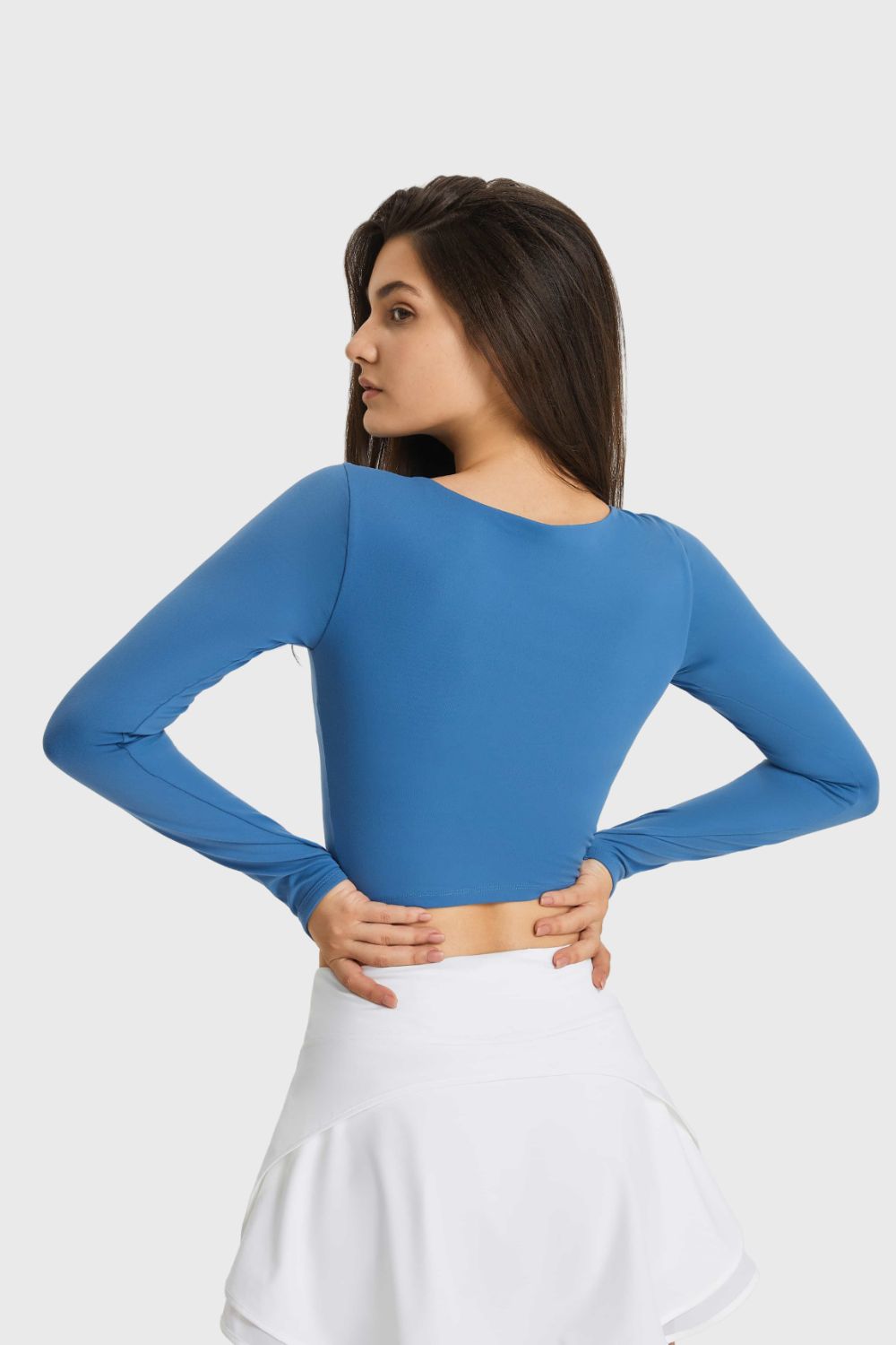 Millennia Cutout Long Sleeve Cropped Sports Top Secondary image
