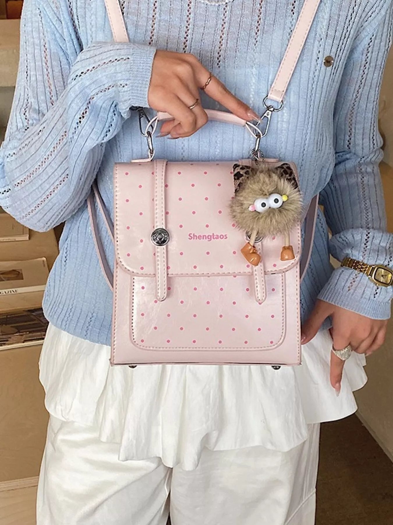 Polka Dot Backpack Bag Secondary image
