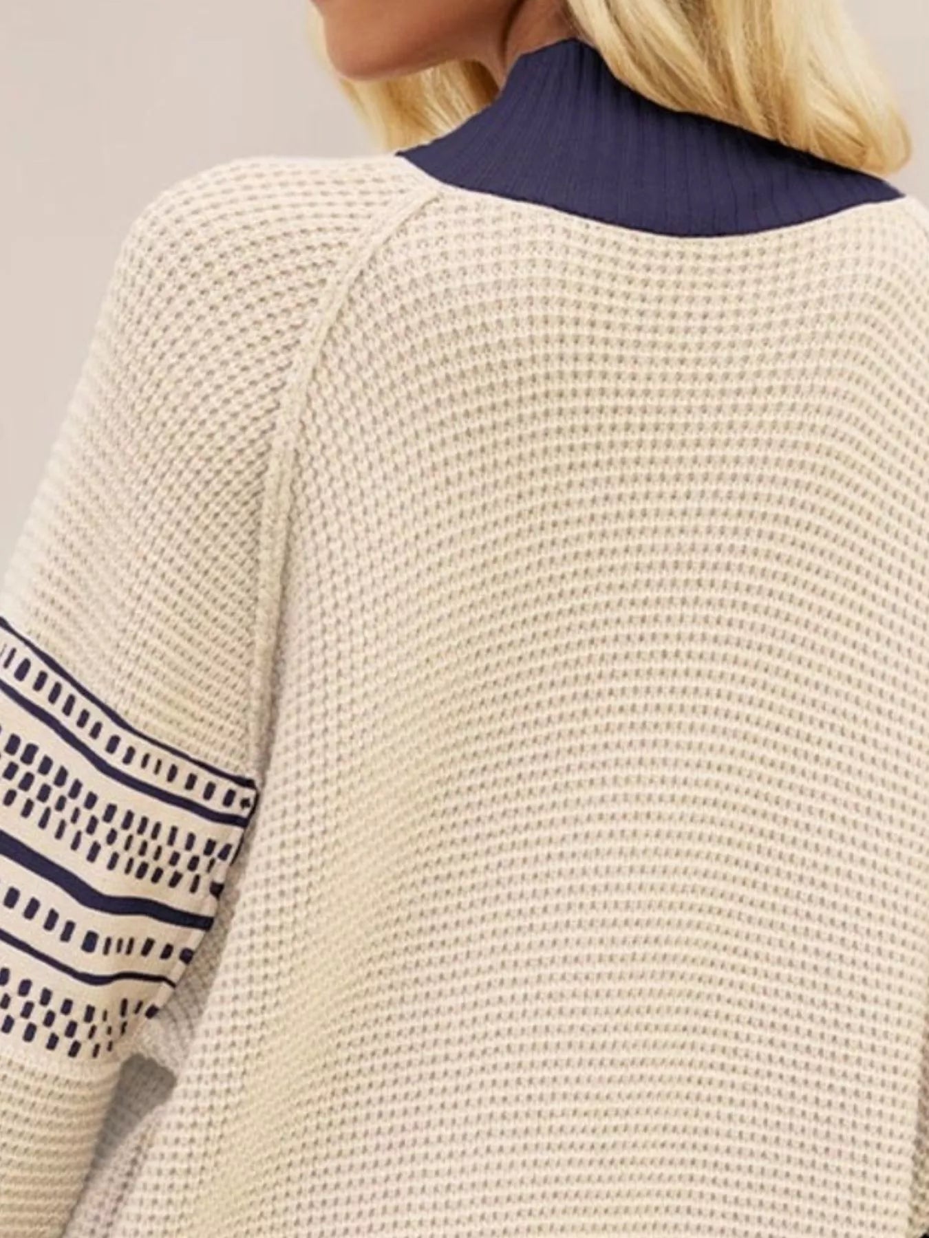 Waffle Knit Mock Neck Sweater Secondary image