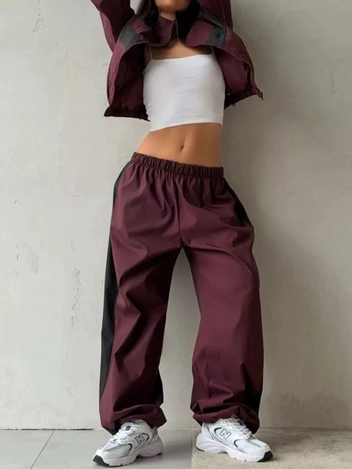 Color Block Zip Up Outerwear and Pants Set - photo 19