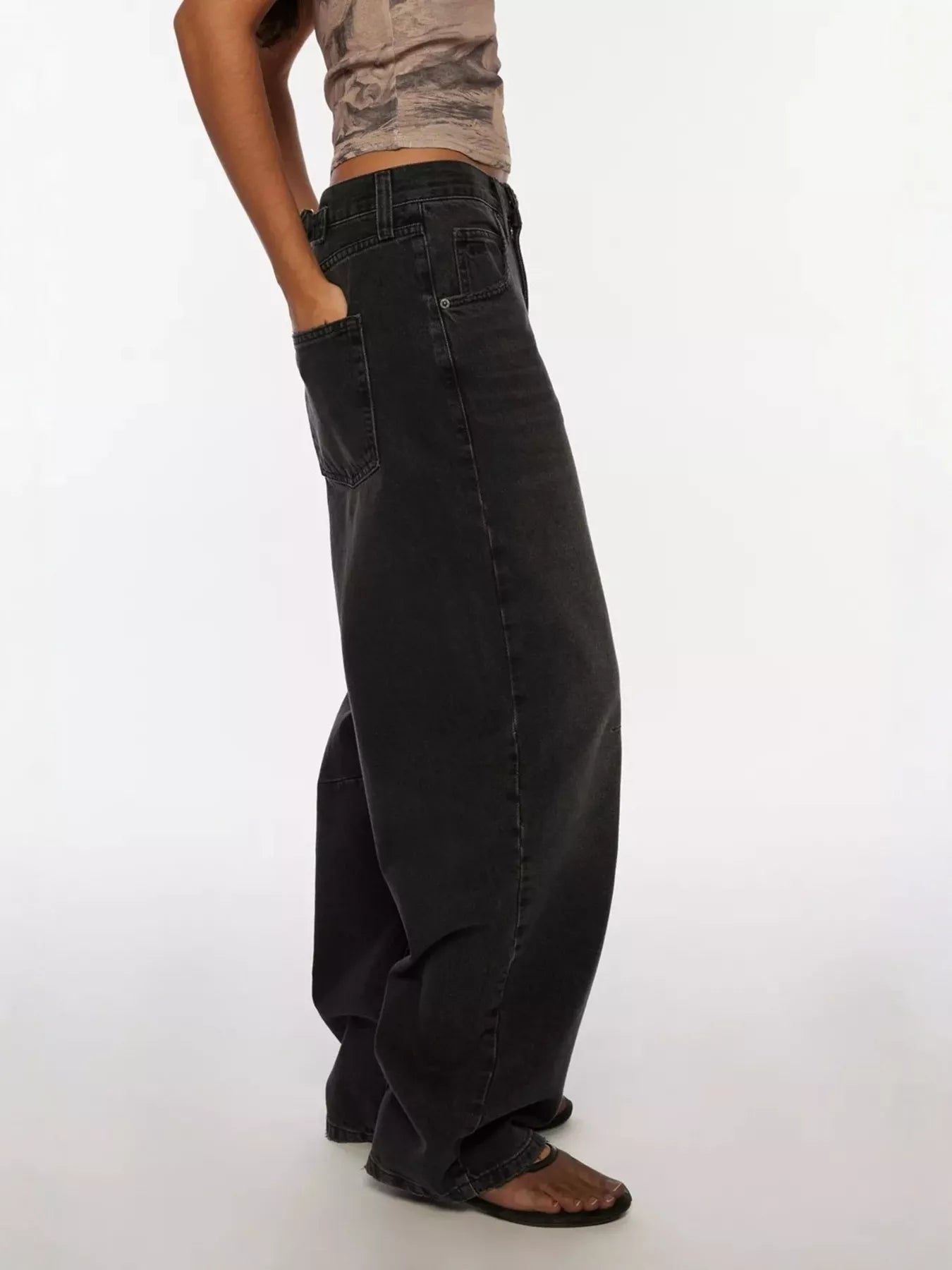 Vintage Wash Wide Leg Jeans Secondary image