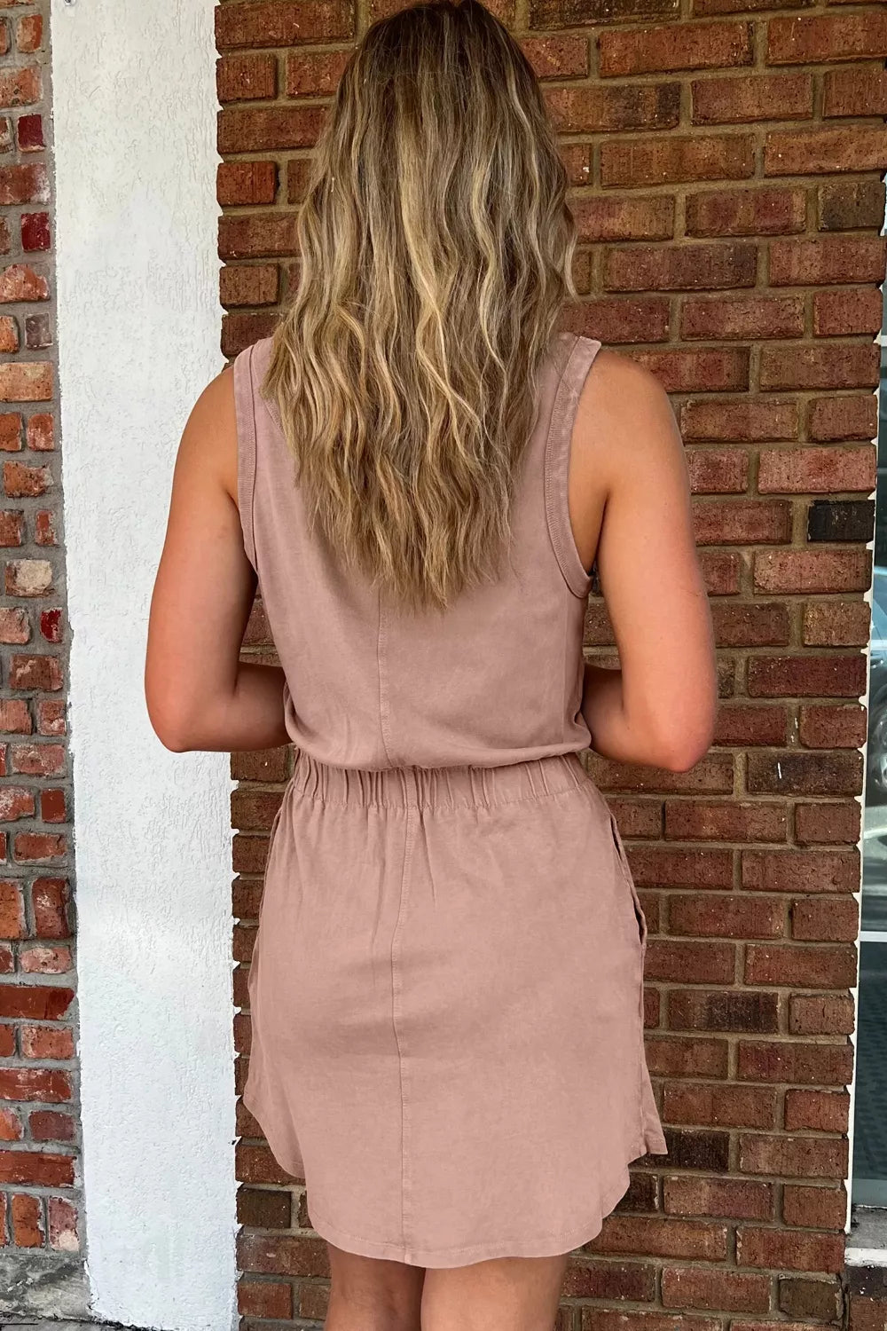 Casual Sleeveless Elastic Waist Pocket Dress Secondary image