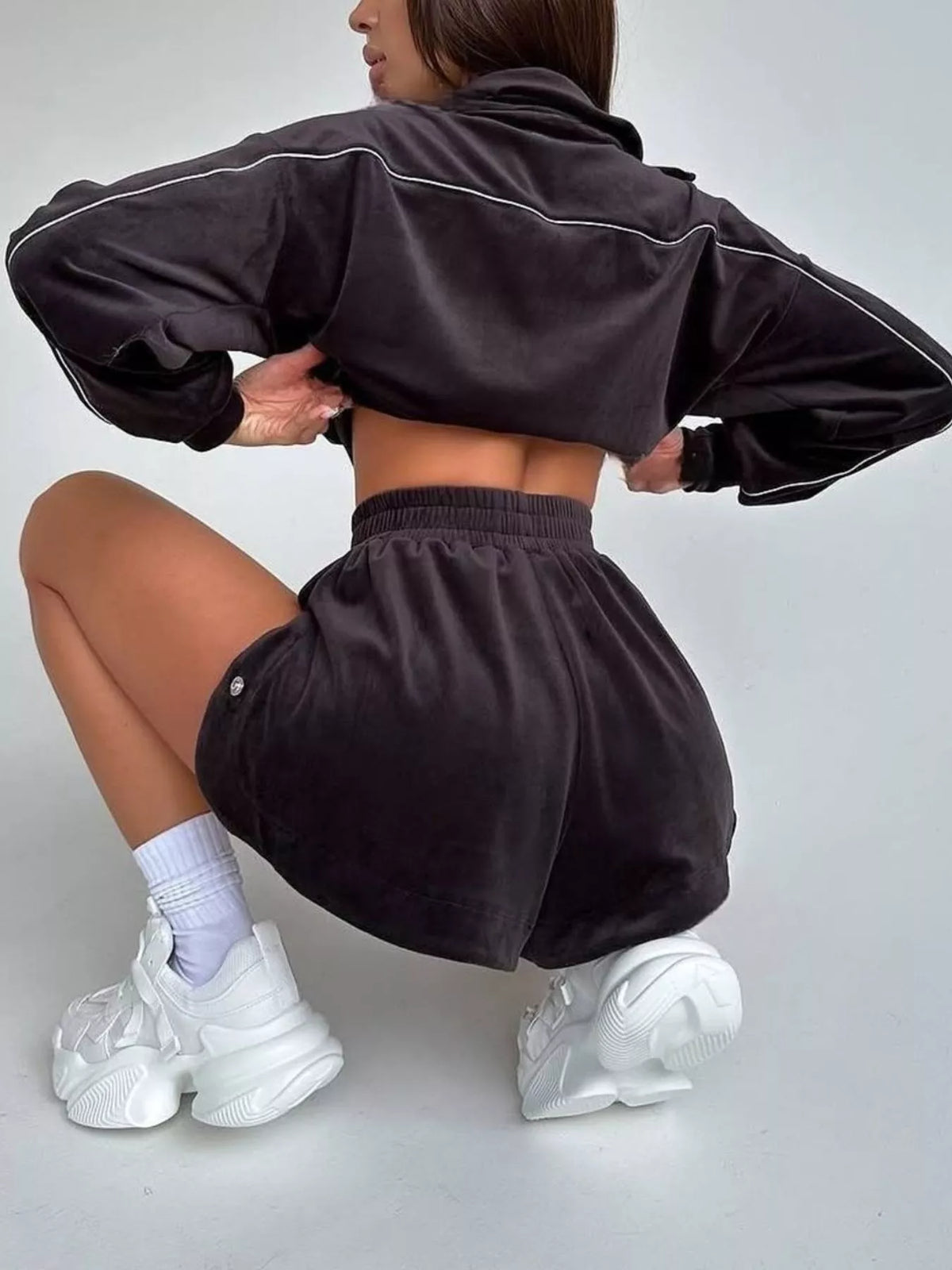 Zip-Up Outerwear and Shorts Set - photo 6