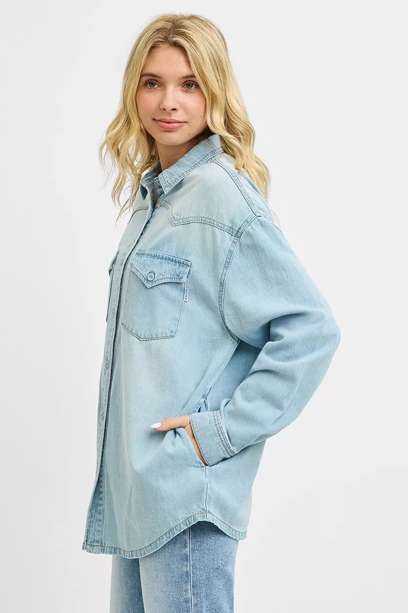 RISEN Western Yoke Style Relaxed Fit Denim Shirts Secondary image