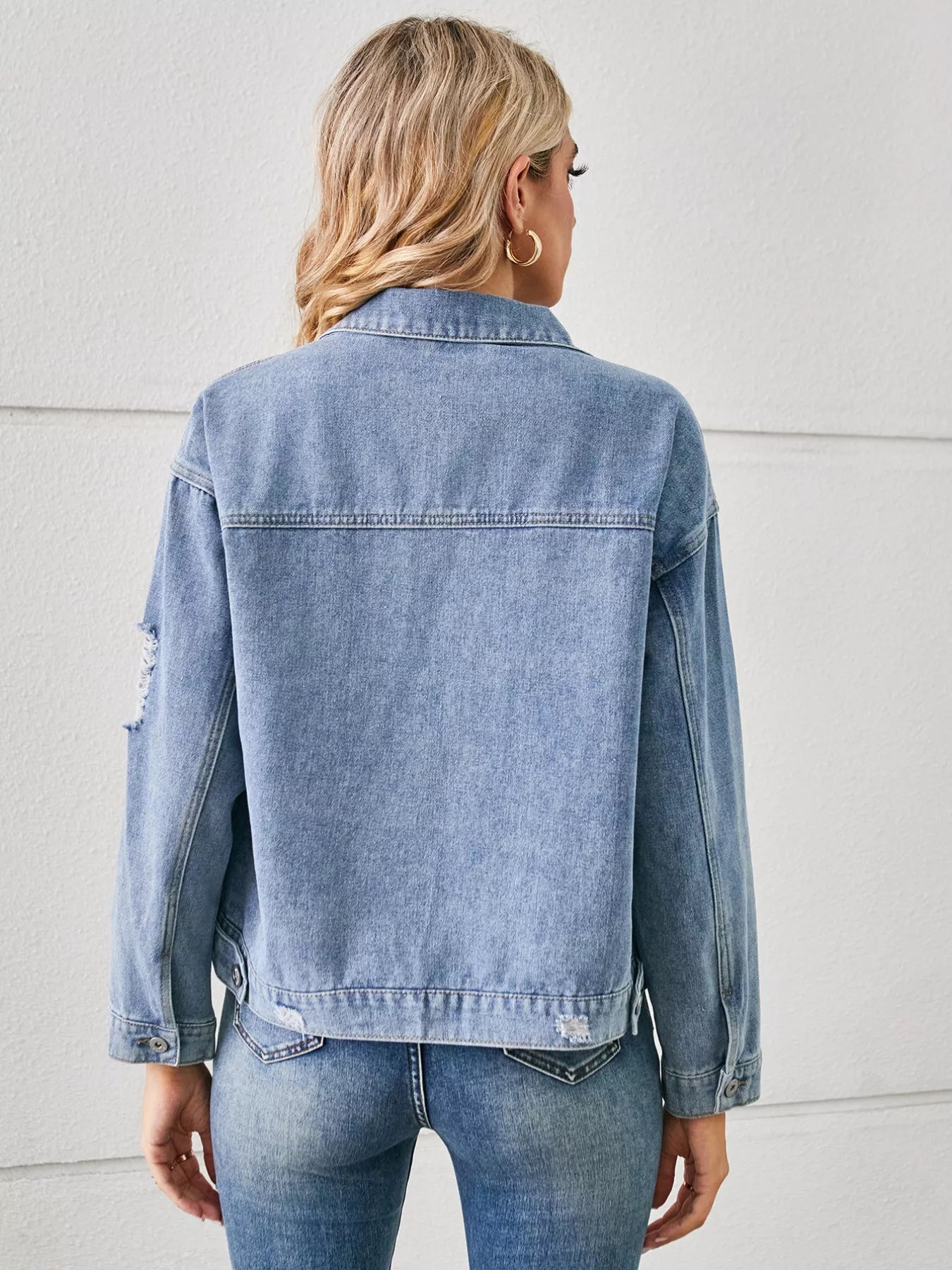 Snake Print Button Up Denim Jacket Secondary image