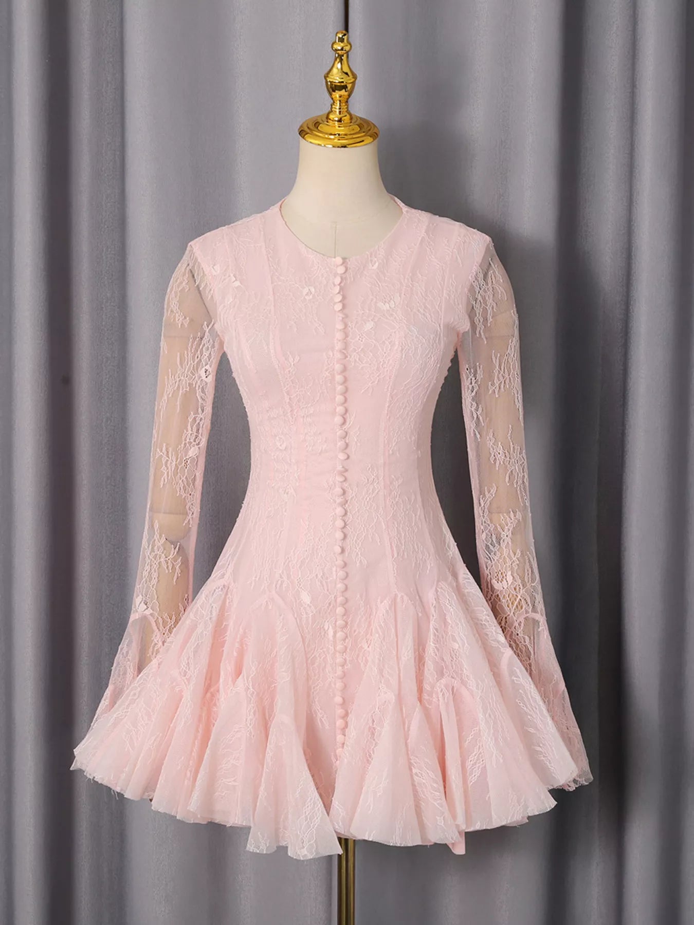 Lace Flare Sleeve Mini Dress Secondary image