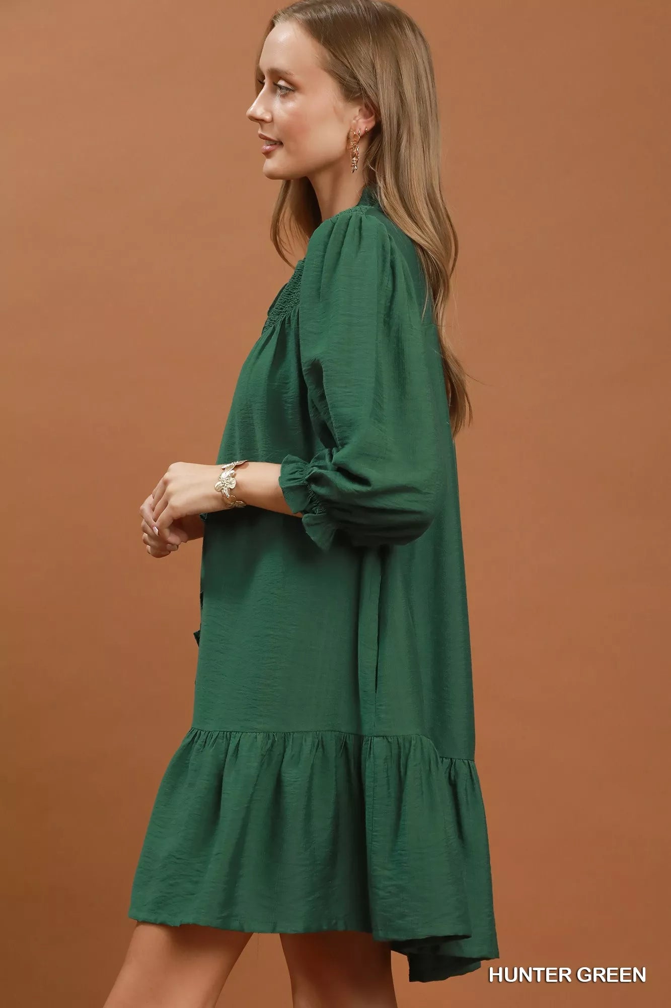 Umgee Smocked Ruffle Detail Tiered Mini Dress Secondary image
