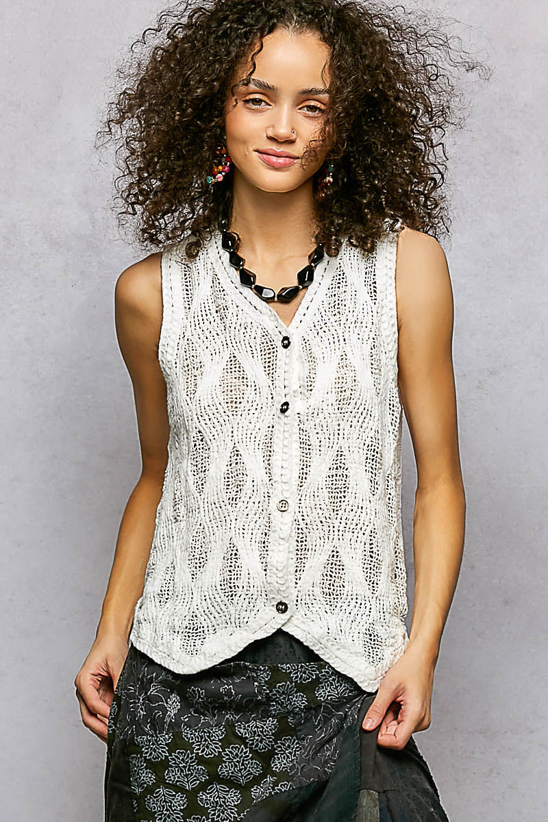POL Button Down V-Neck Sweater Vest Secondary image