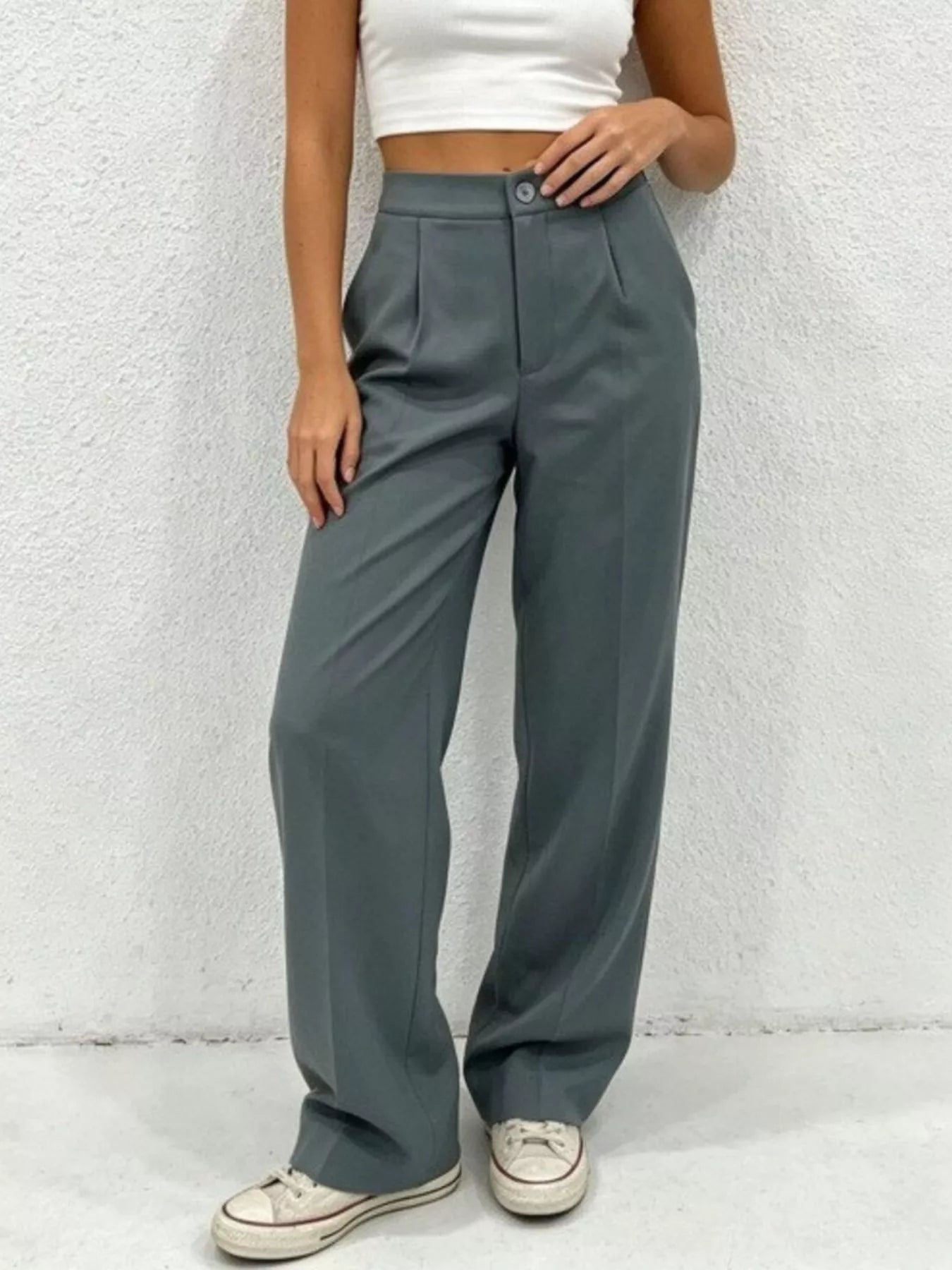 High Waist Wide Leg Pleated Pants Secondary image