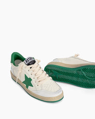 Green Nappa Leather Sneakers with Good Luck Star