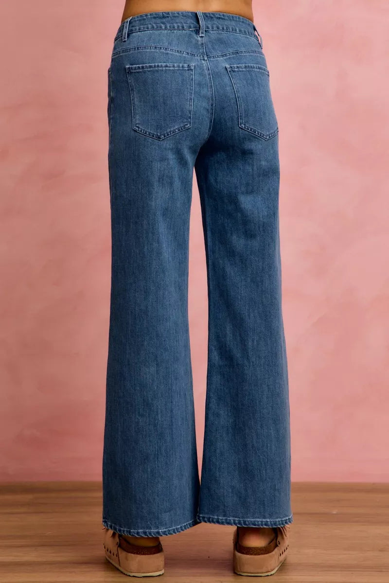SO ME Seam Detail Mid Rise Stretch Denim Jeans Secondary image
