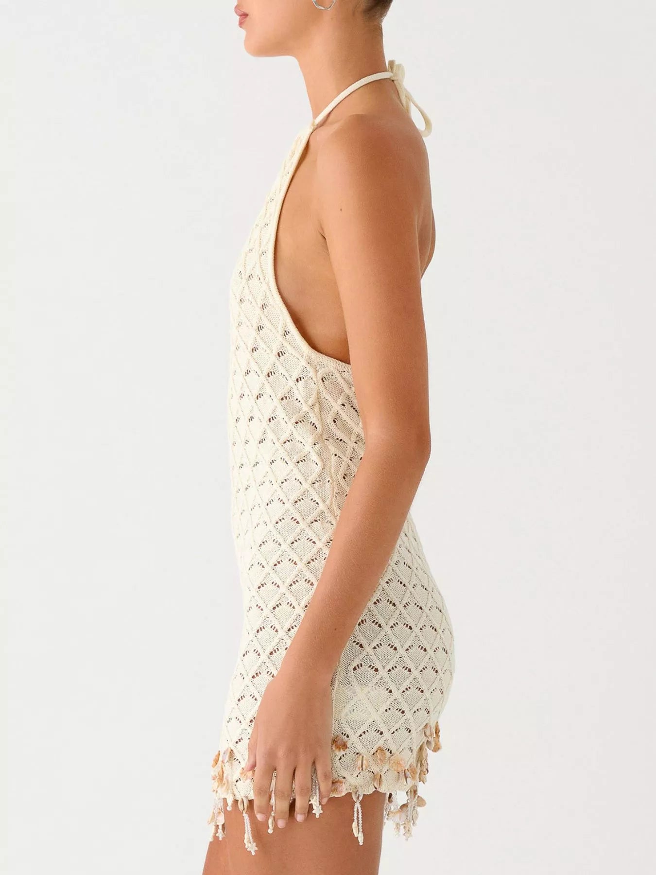 Openwork Halter Neck Mini Dress Secondary image