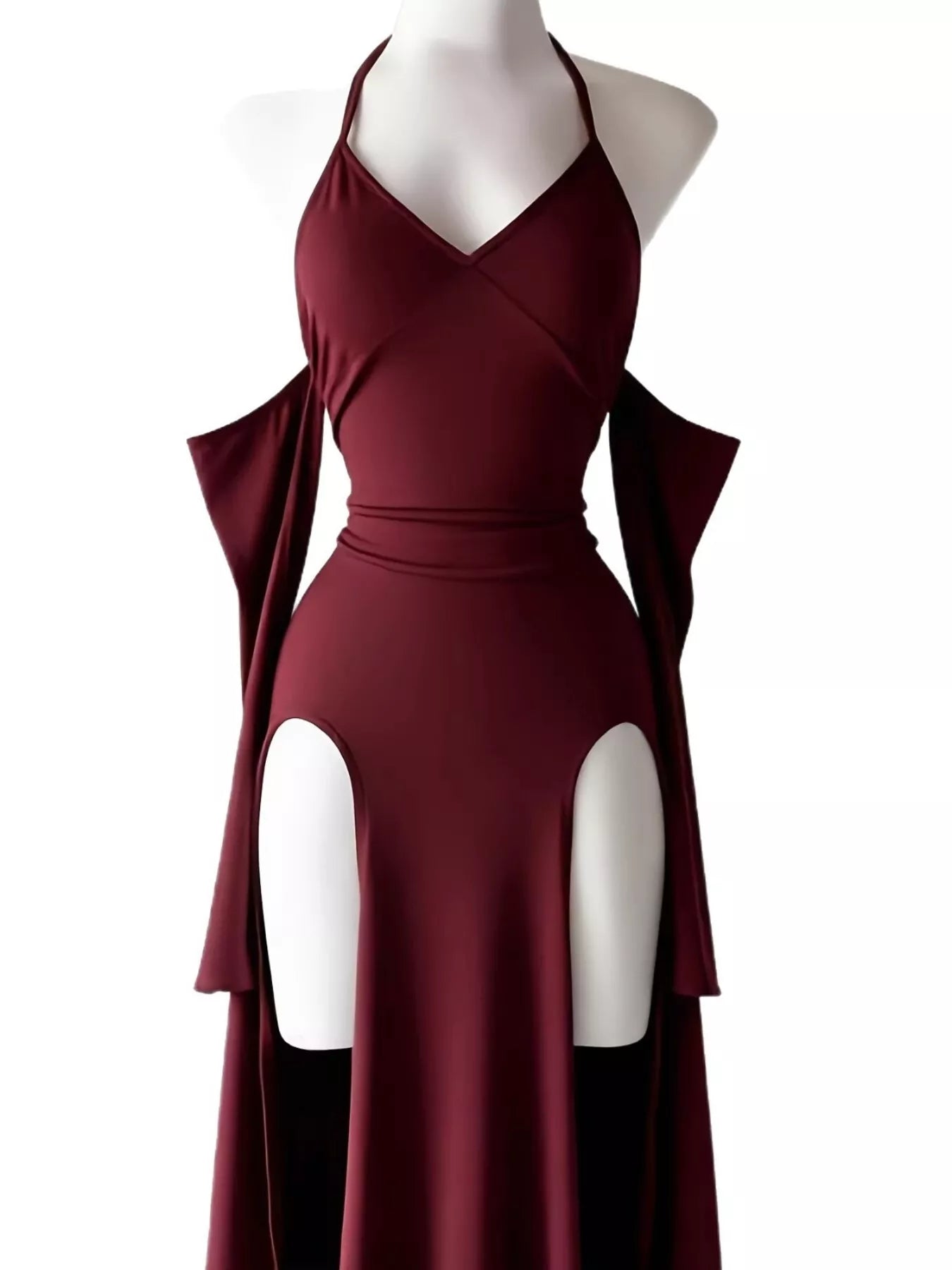 Halter Neck High-Slit Bodycon Dress Secondary image