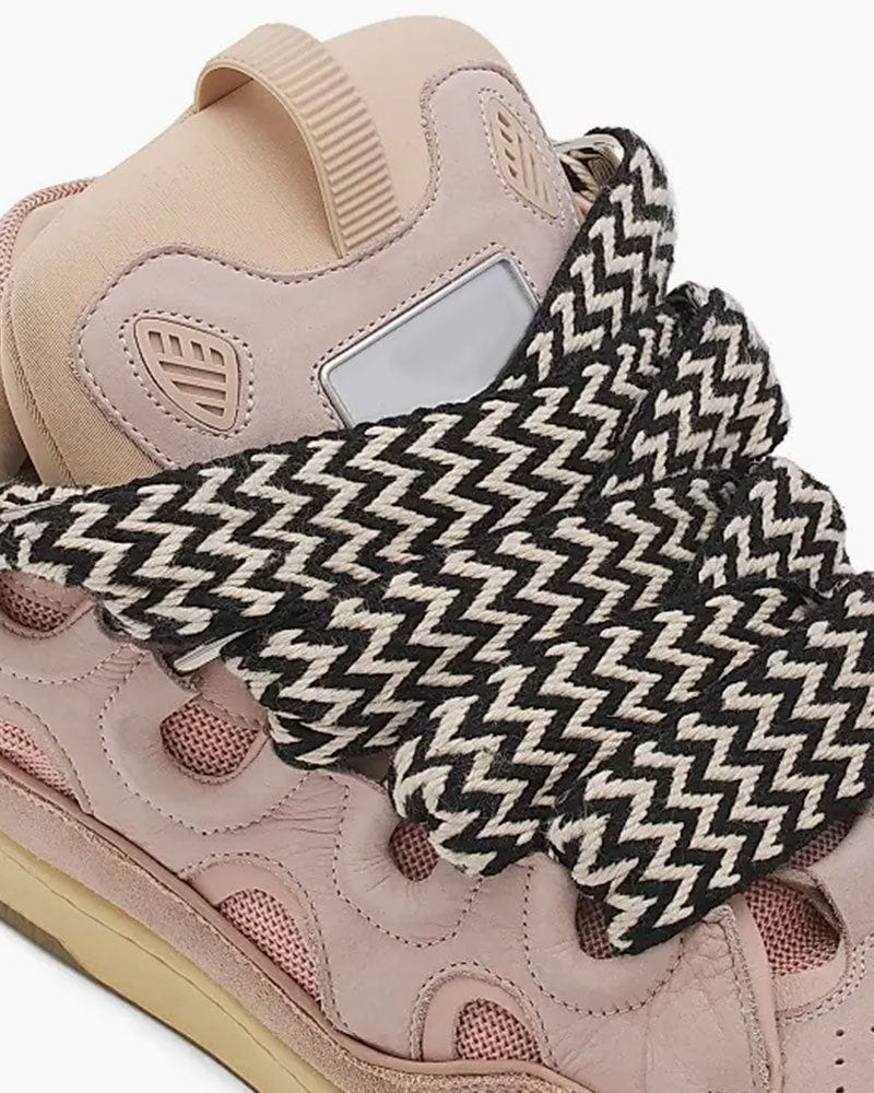 Curb Sneakers with Oversized Multicolor Laces