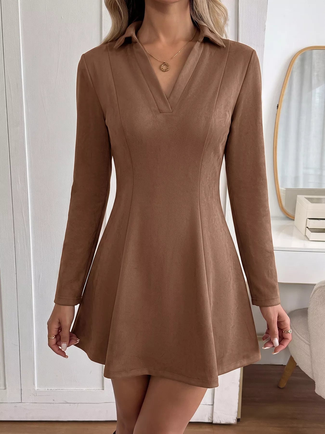 Johnny Collar Long Sleeve Dress Secondary image