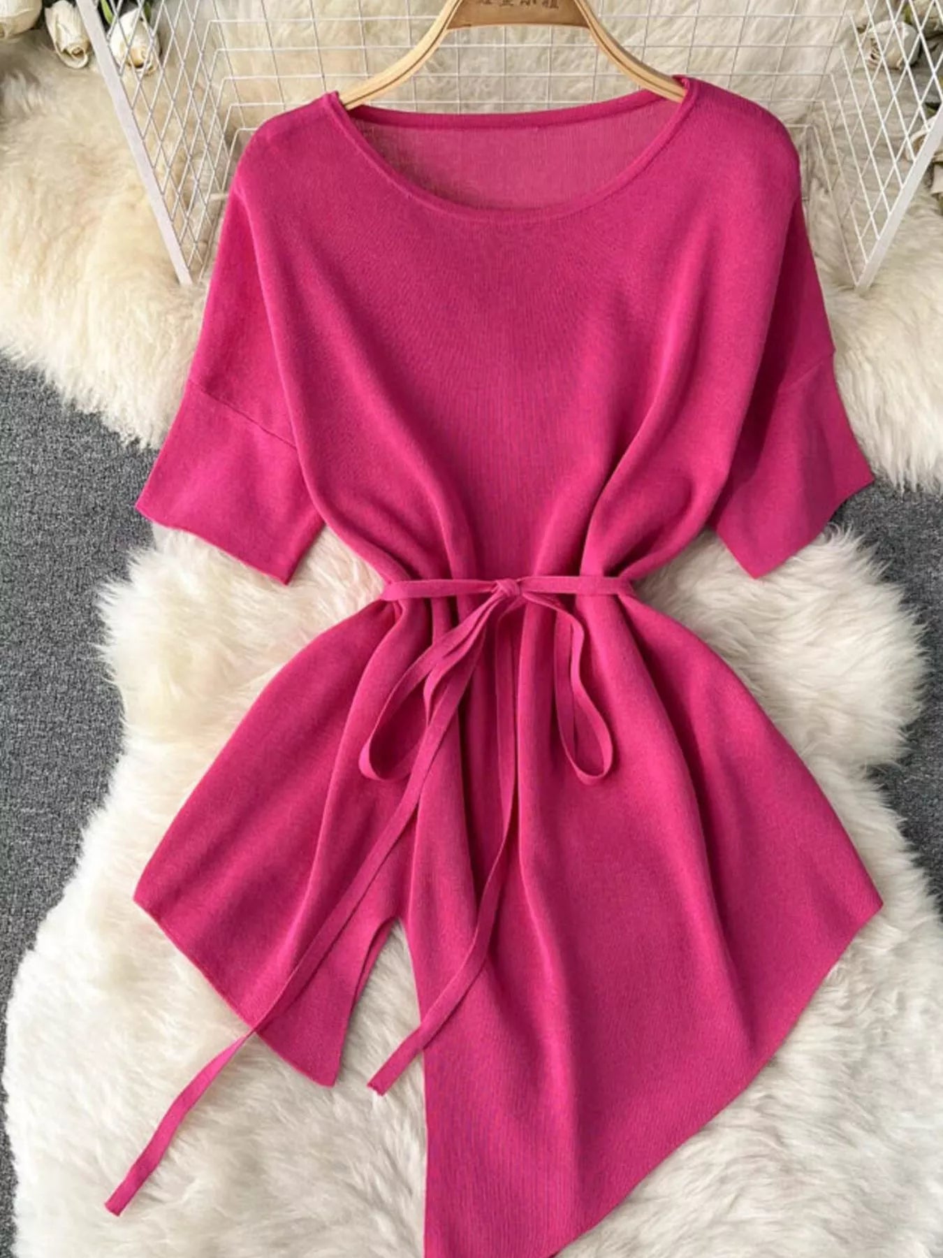 Short Sleeve Top and Wide Leg Pants Set Secondary image
