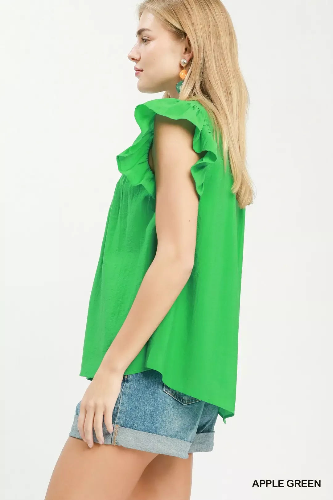 Smocked Yoke Ruffle Sleeve Blouse Secondary image