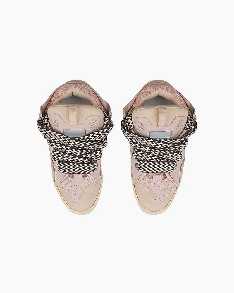 Curb Sneakers with Oversized Multicolor Laces